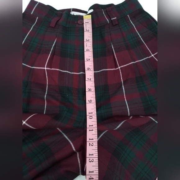 VINTAGE Womens KAREN SCOTT High Waisted Pleated PLAID Culotte Shorts Size 8 - Picture 5 of 7